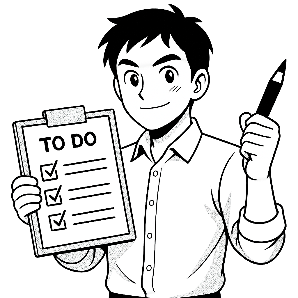 An individual holding a checklist